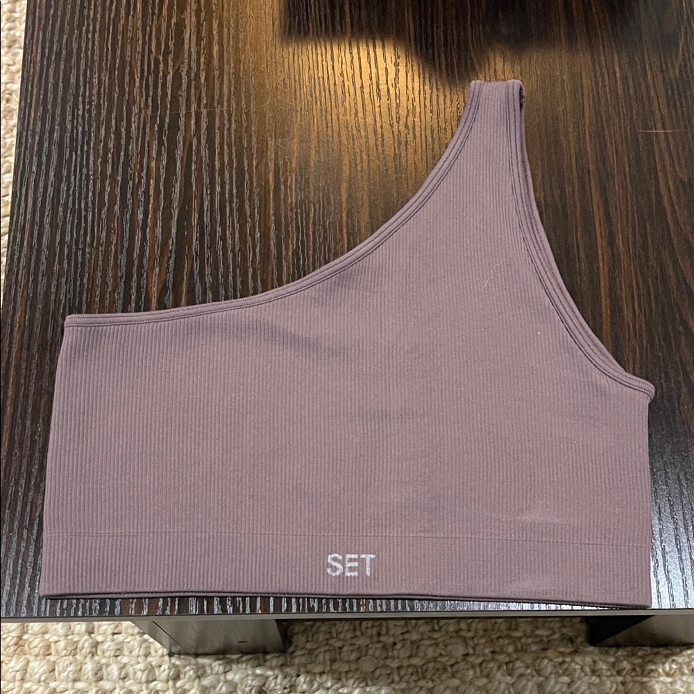 SET Active One-Shoulder Top in Mauve